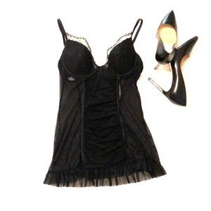 Victoria’s Secret Black Mesh Chemise